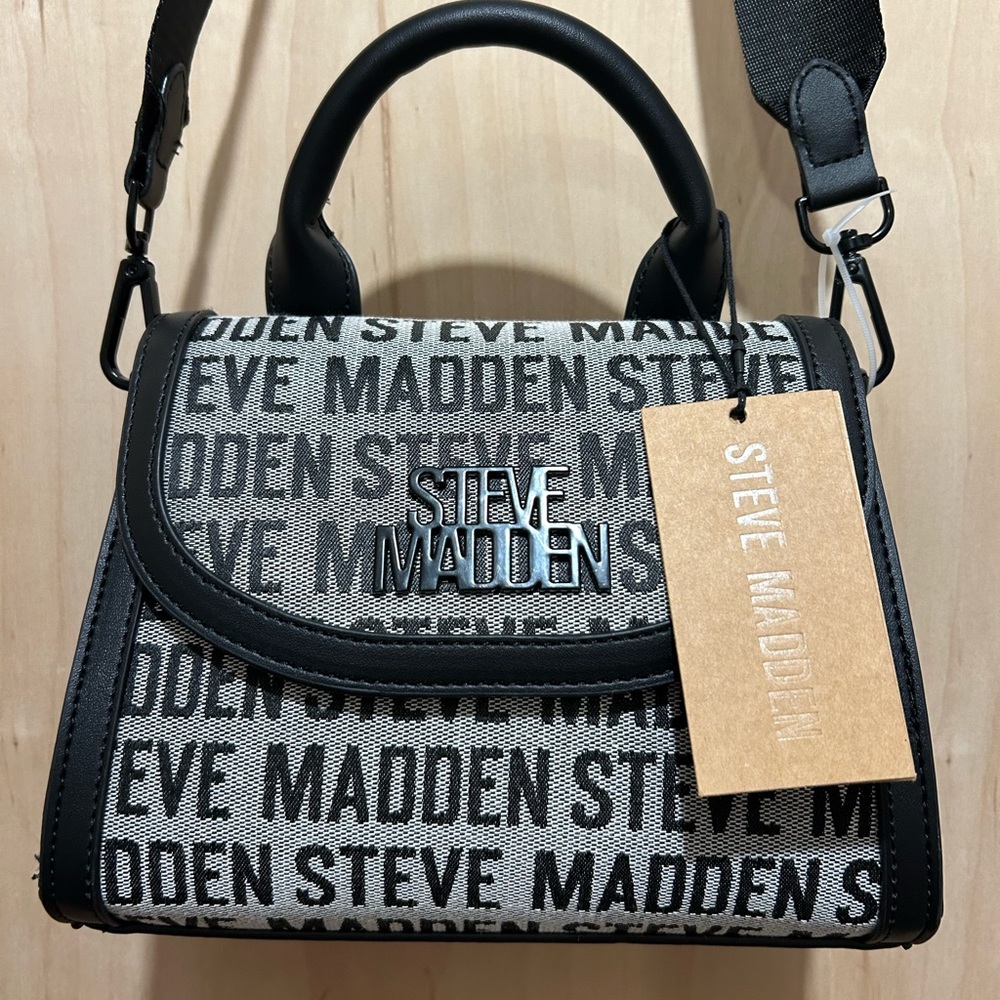 Steve Madden Black and White Women’s Messenger Bag NWT - Picture 2 of 10